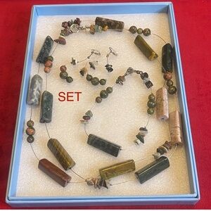 Earth Stone 3 piece Set: NWOT I think it was hand crafted by a local artist